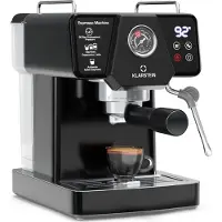 Klarstein Libeica Siebträgermaschine Mit Mahlwerk – 19 Bar, 1.350 W, Edelstahl, 1,8-l-Wassertank, Dampfdüse, Touch-Bedienfeld, Für Espresso und Kaffeepulver, Abnehmbarer Wassertank