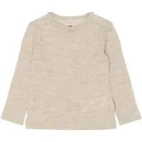 Mikk-Line - Small Kid's Merino Wool L/S Top - Merinolongsleeve Gr 86 beige