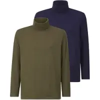 Babista Rollkragenshirt "Doppelpack Langarmshirt ULOR", Herren, Gr. L, blau (dunkelblau oliv), Obermaterial: 100% Baumwolle CO., Shirts Rollkragenshirt