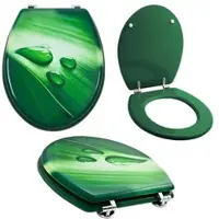 Grafner WC Sitz aus MDF stabile Qualität Motiv Green Water mit Absenkautomatik Soft Close