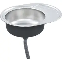 Syfax Einbauspüle mit Sieb und Siphon Oval Edelstahl