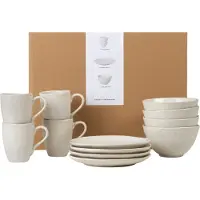 Broste Copenhagen Frühstücksset Nordic Vanilla 12-teilig / 4 Personen - 4 Frühstückteller, 4 Schalen und 4 Tassen