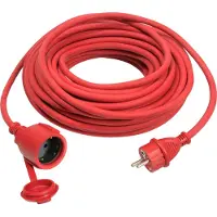 As Schwabe AS-Schwabe Gummi-Verlängerungsleitung 25 m, rot, Stecker u. Kupplung