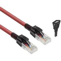 ACT Rotes 2 Meter U/UTP CAT6A LSZH abschließbares Patchkabel snagless mit RJ45-Anschlüssen, 2 m, Cat6a, U/UTP (UTP), RJ-45, RJ-45, Rot