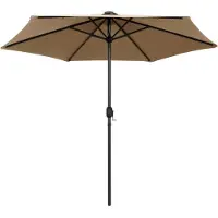 The Living Store Sonnenschirm mit LED-Leuchten & Aluminium-Mast 270 cm Taupe