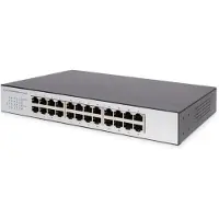 Digitus 24-Port Fast Ethernet Switch, 19 Zoll, Unmanaged, Unmanaged, Fast Ethernet (10/100), Vollduplex, Rack-Einbau