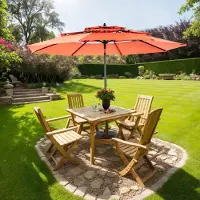 LVHOM Sonnenschirm Ø 294cm, Sonnenschutz UPF 50+, Ampelschirm, Marktschirm, Orange