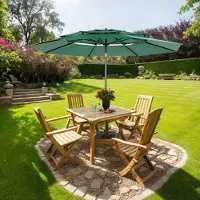 LVHOM Sonnenschirm Ø 294cm, Sonnenschutz UPF 50+, Ampelschirm, Marktschirm, Olivgrün