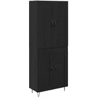 vidaXL Highboard 2 Stk. Schwarz Eichen-Optik 69,5 x 34 x 180 cm