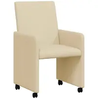 vidaXL Esszimmerstühle mit Rollen 2 stk. Stoff Creme 57 x 66 x 94 cm