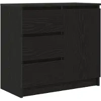 vidaXL Sideboard mit Schublade Schwarz Eichen-Optik 71x35x65 cm