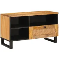 vidaXL TV-Schränk mit Regal Braun 80 x 33 x 46 cm Massivholz Mango