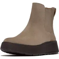 FitFlop Boots F-Mode Suede Flatform Chelsea Boots Damen Taupe-Schuhgröße 38