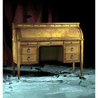 AEA Tische Schreibtisch Büro Tisch Edle Holz Barock Rokoko Antik Stil Möbel Möbel