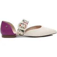 MACIEJKA Mary Janes Schuhe K743815001 Leder Beige-Rosa mit floralem Riemen und 1,5 cm Absatz