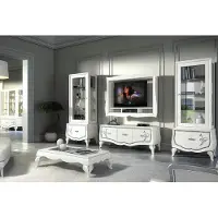 Xl Moebel Gmbh Garnitur rtv Set 4tlg. Wohnwand TV Lowboard Vitrine Sideboard Schrank Design