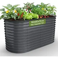 Arebos Metall Hochbeet 160x80x78 cm Gartenbeet Pflanzbeet rostfrei Gemüsebeet