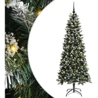 vidaXL Künstlicher Weihnachtsbaum Grün 180 cm PVC, Plastik und Stahl