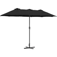 vidaXL Gartensonnenschirm 370 x 197 x 239 cm Polyester und Aluminium