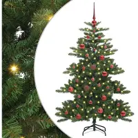 vidaXL Künstlicher klappbarer Weihnachtsbaum Grün 150 cm PVC und Stahl