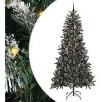 vidaXL Künstlicher Weihnachtsbaum Grün 240 cm PVC, Plastik und Stahl