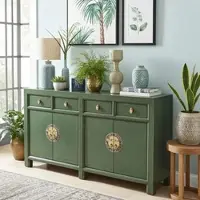 OPIUM OUTLET Sideboard Kommode Schrank Anrichte Büffet Asia Möbel aus Holz oliv chinesisch asiatisch orientalisch Vintage Stil