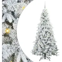 vidaXL Künstlicher klappbarer Weihnachtsbaum Weiß 180 cm PE und PVC
