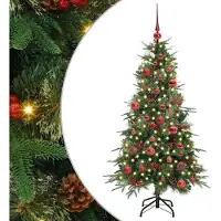 vidaXL Künstlicher klappbarer Weihnachtsbaum Grün 150 cm PE und PVC