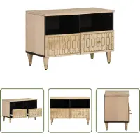 The Living Store TV-Schrank 70x33x46 cm Massivholz Mango