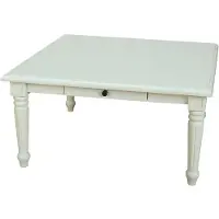 Ebuy24 Amaretta Couchtisch antik weiß, antik patiniert 100x100 cm mit 1 Schublade.
