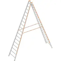 Layher Topic 1039 Sprossenstehleiter 2x18 Sprossen