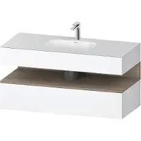 Duravit Collection One Einbauwaschtisch mit Konsolenwaschtischunterbau, 1200x550x600mm, Nische Eiche Terra, QA4787035180000, Farbe: Weiß Matt