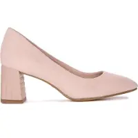 Tamaris Damenpumps Rosa aus Samtleder mit 7 cm Blockabsatz und TouchIt-Technologie