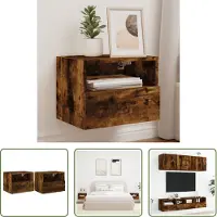 The Living Store TV-Wandschränke 2 Stk. Räuchereiche 40x30x30 cm Holzwerkstoff