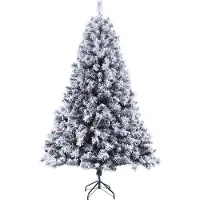 SVITA Weihnachtsbaum künstlich Schnee Tannenzapfen Beeren inkl. Ständer 210cm