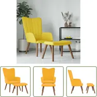The Living Store Relaxsessel mit Hocker Senfgelb Samt