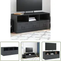 The Living Store TV-Schrank Anthrazit 99x39x44 cm Stahl