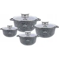 Zilner 8-Tlg Granit Kochtopfset Topfset Geschirset Marmorbeschichtung Zilner Zl-7078