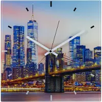 TFA-Dostmann TFA - Analoge Funk-Wanduhr aus Glas NEW YORK 60.3531.90 - mehrfarbig
