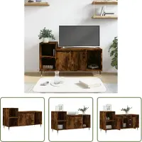 The Living Store TV-Schrank Räuchereiche 100x35x55 cm Holzwerkstoff
