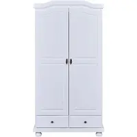 Ebuy24 Reusal Kleiderschrank 2 Türen, 2 Schubladen, weiss.