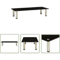 The Living Store TV-Tisch 80x35x17 cm Schwarz Hartglas