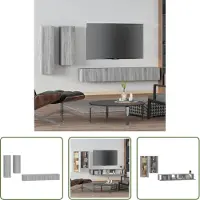 The Living Store 4-tlg. TV-Schrank-Set Grau Sonoma Holzwerkstoff