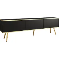 3Xeliving TV-Schrank Blum Oro Schwarz 175 mit goldenen Beinen, modern