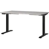 Germania Schreibtisch Hermoso | 140 x 80 x 72-120 cm | Elektrisch verstellbar | Grau-schwarzes Design