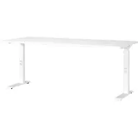 Germania Schreibtisch "Mailand, mechanisch höhenverstellbar", weiß (weiß, weiß, weiß), B:180cm H:91cm T:80cm, Tische, Schreibtisch, in Breitenvariante 120-180 cm, Made in Germany