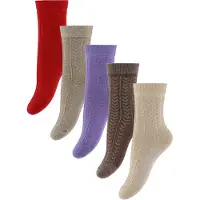 Minymo Socks w. Knit (5-pack) red (400) 31\\34