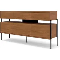 FURNLUX Sideboard Papageientaucher Braun Und Schwarz 154cm / Hauptfarbe: Braun / Abmessungen: 154 x 81 x 42 cm
