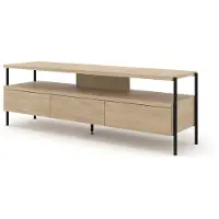 Furnlux Classic FURNLUX Tv-ständer Libelle Eiche Und Schwarz 150cm / Hauptfarbe: Beige / Abmessungen: 150 x 51 x 42 cm