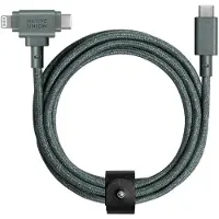 Native Union Belt Duo, Grün, USB C, USB C/Lightning, 1,5 m, Männlich, Männlich